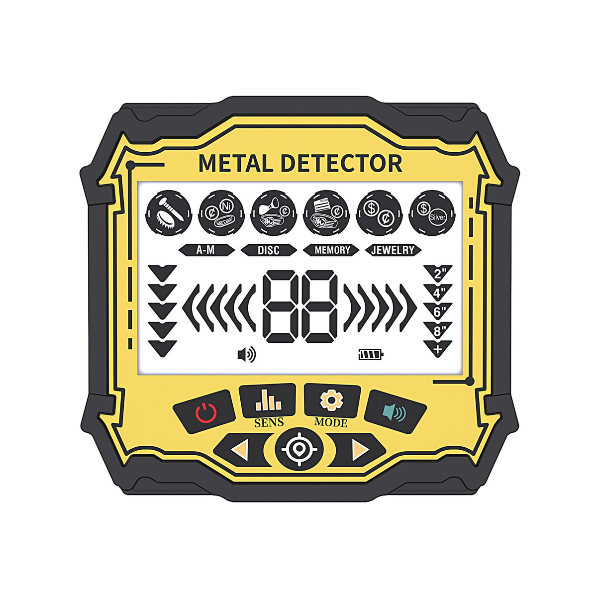 KTX855 High-Powered Metal Detector | Waterproof Coil, Headphones & Shovel