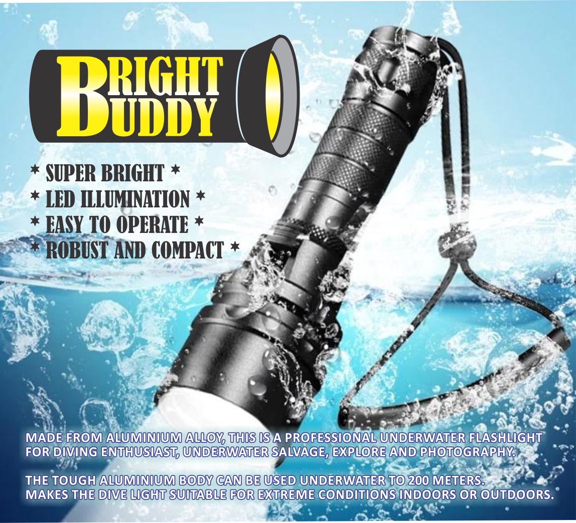 BrightBuddy DeepQuest 100 Premium Dive Torch