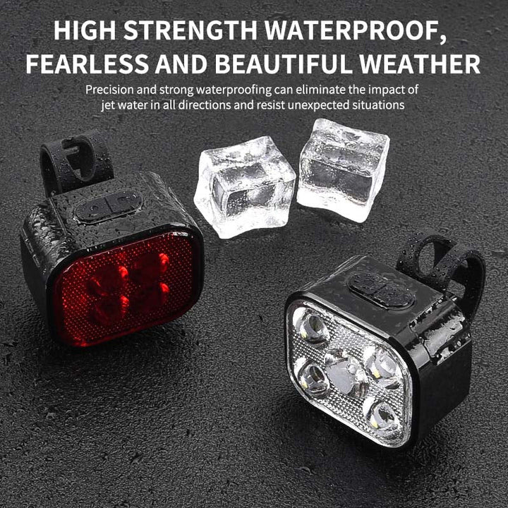 Rechargeable Bike Light Set – Front & Rear LED Lights (USB-C Charging)